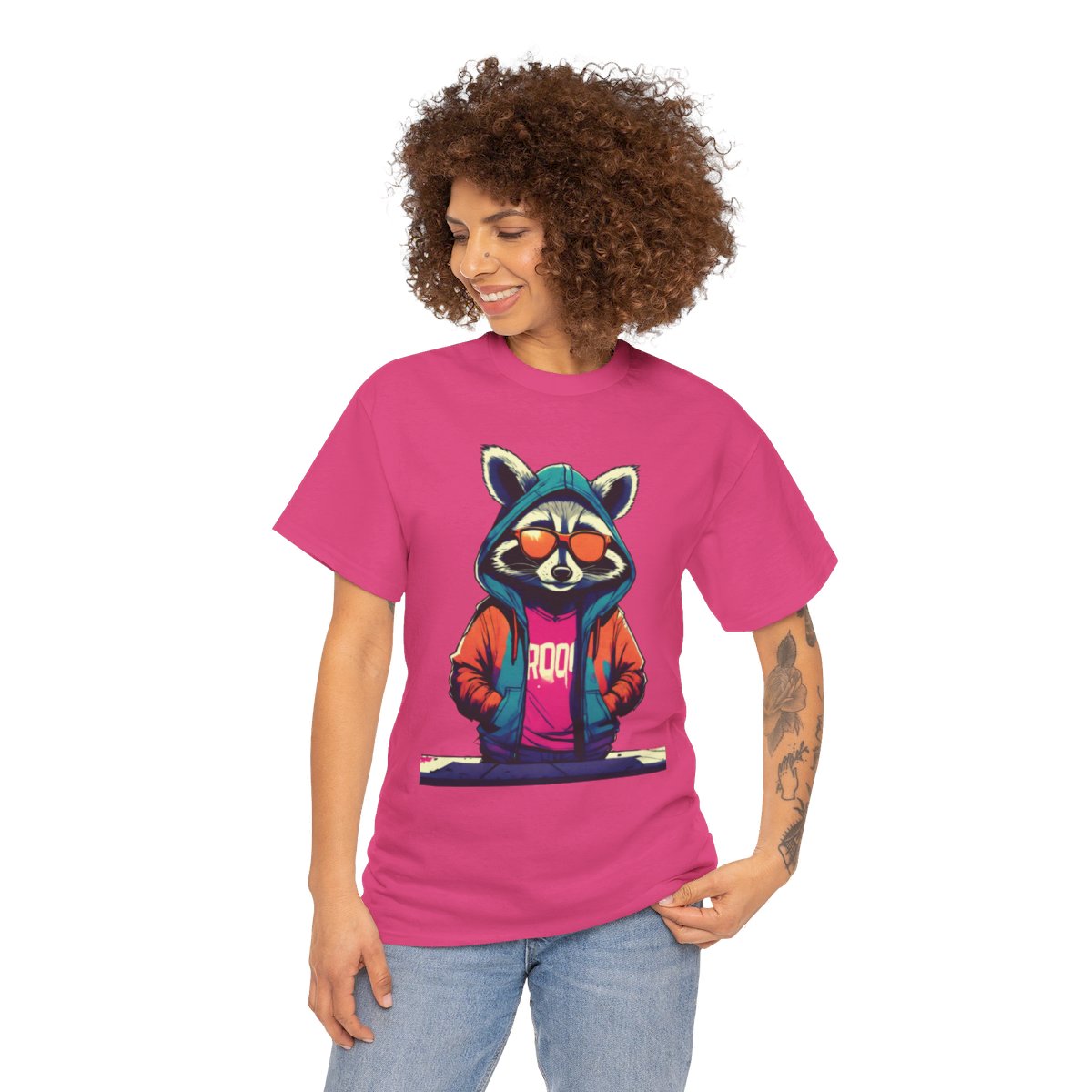 Racoon - Unisex Heavy Cotton Tee - Image 2
