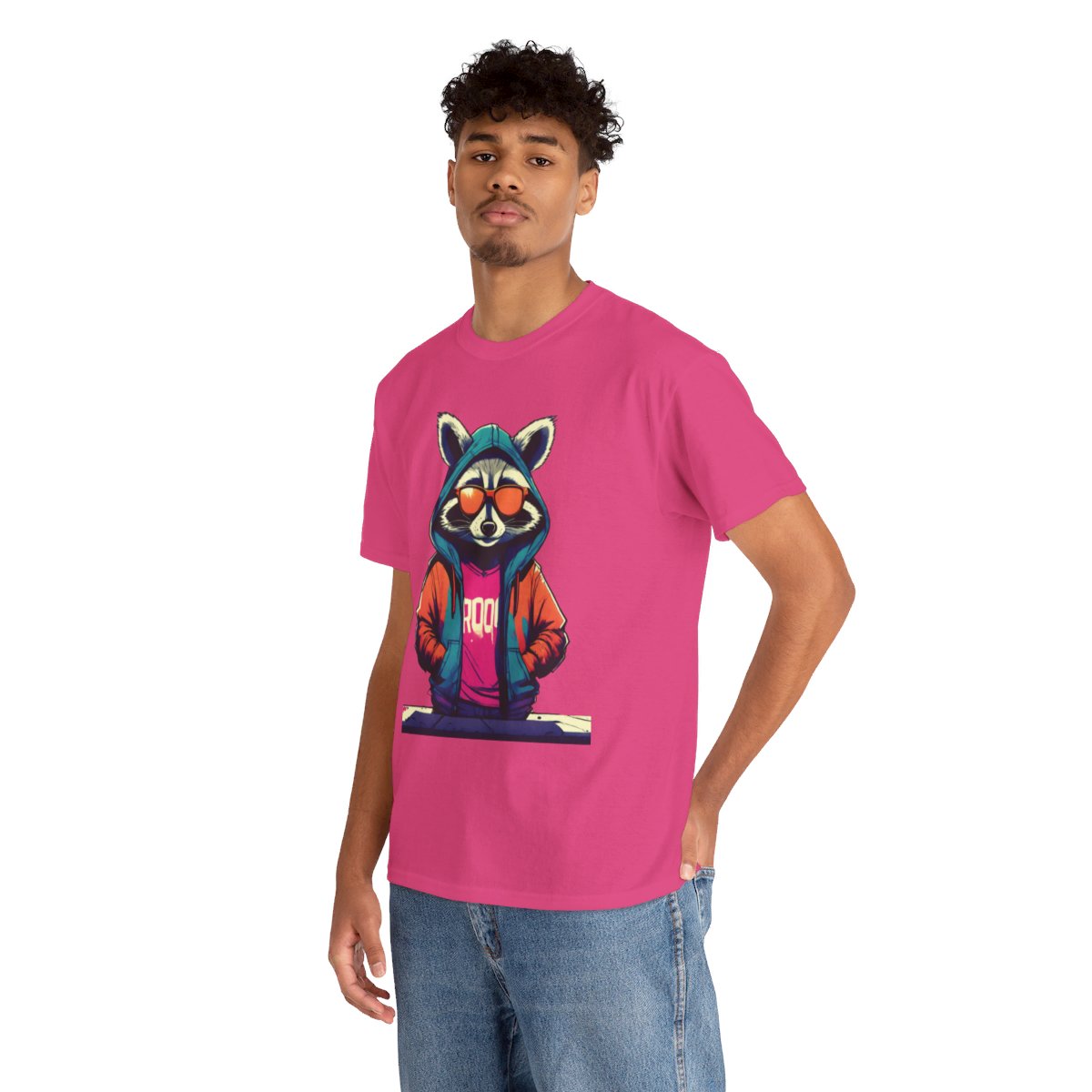 Racoon - Unisex Heavy Cotton Tee - Image 3