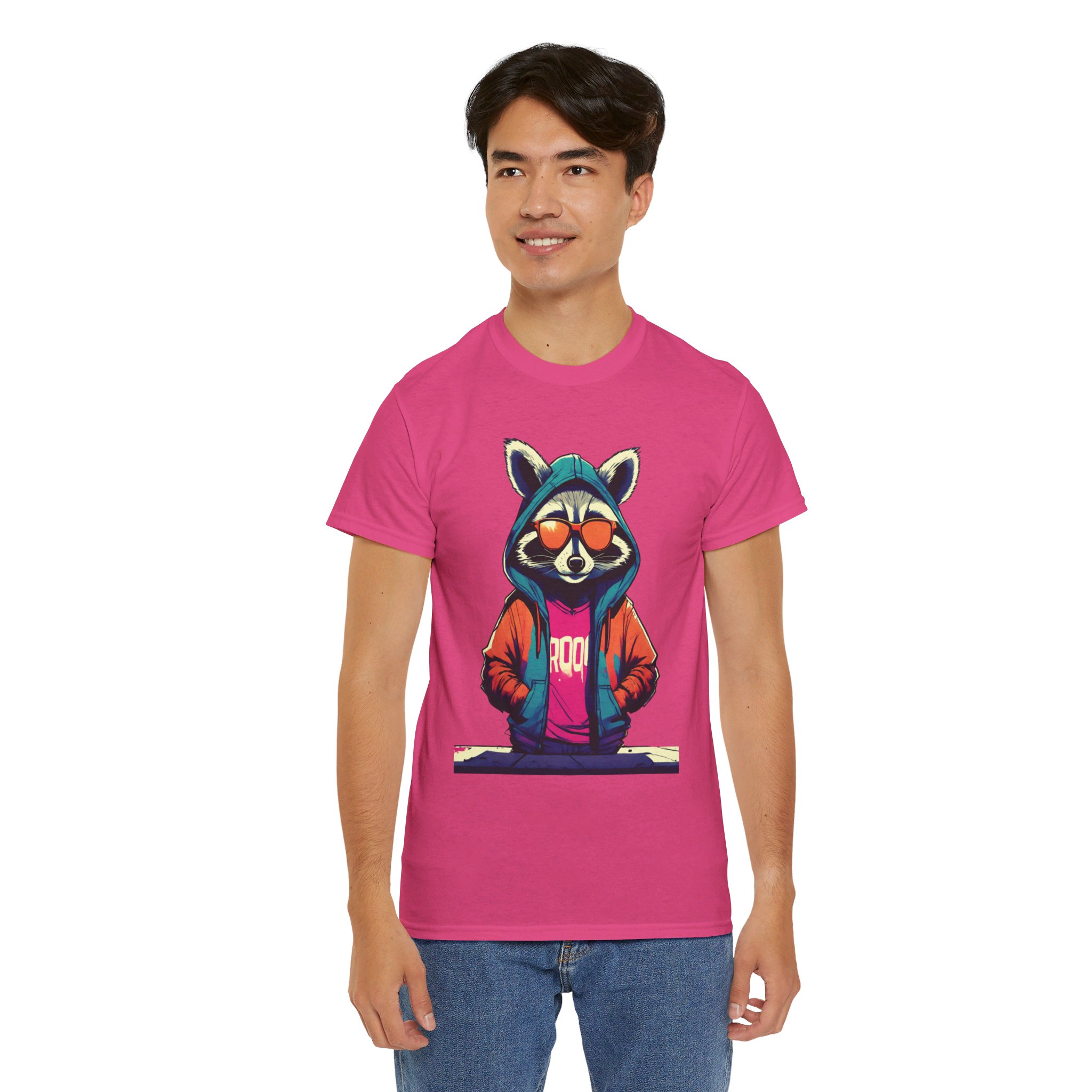 Racoon - Unisex Heavy Cotton Tee - Image 4