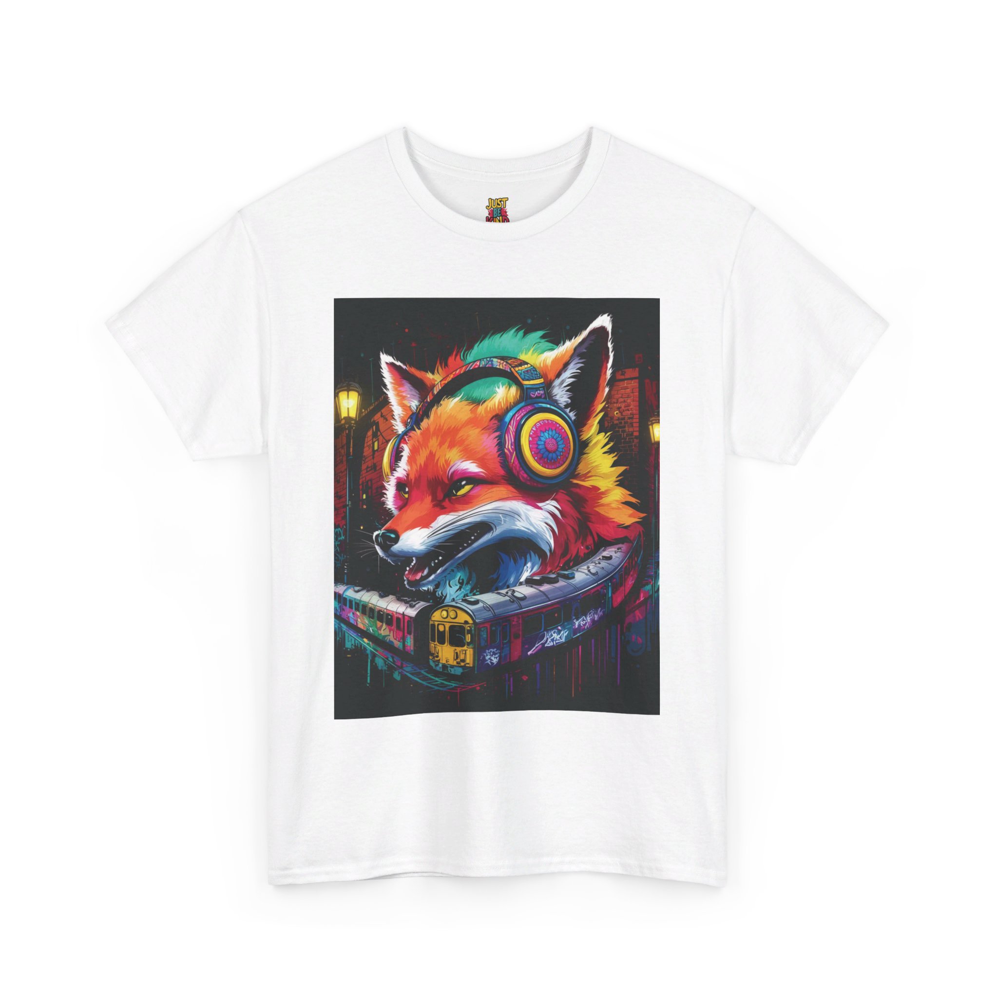 Fox Headphones - Unisex Heavy Cotton Tee - Image 6