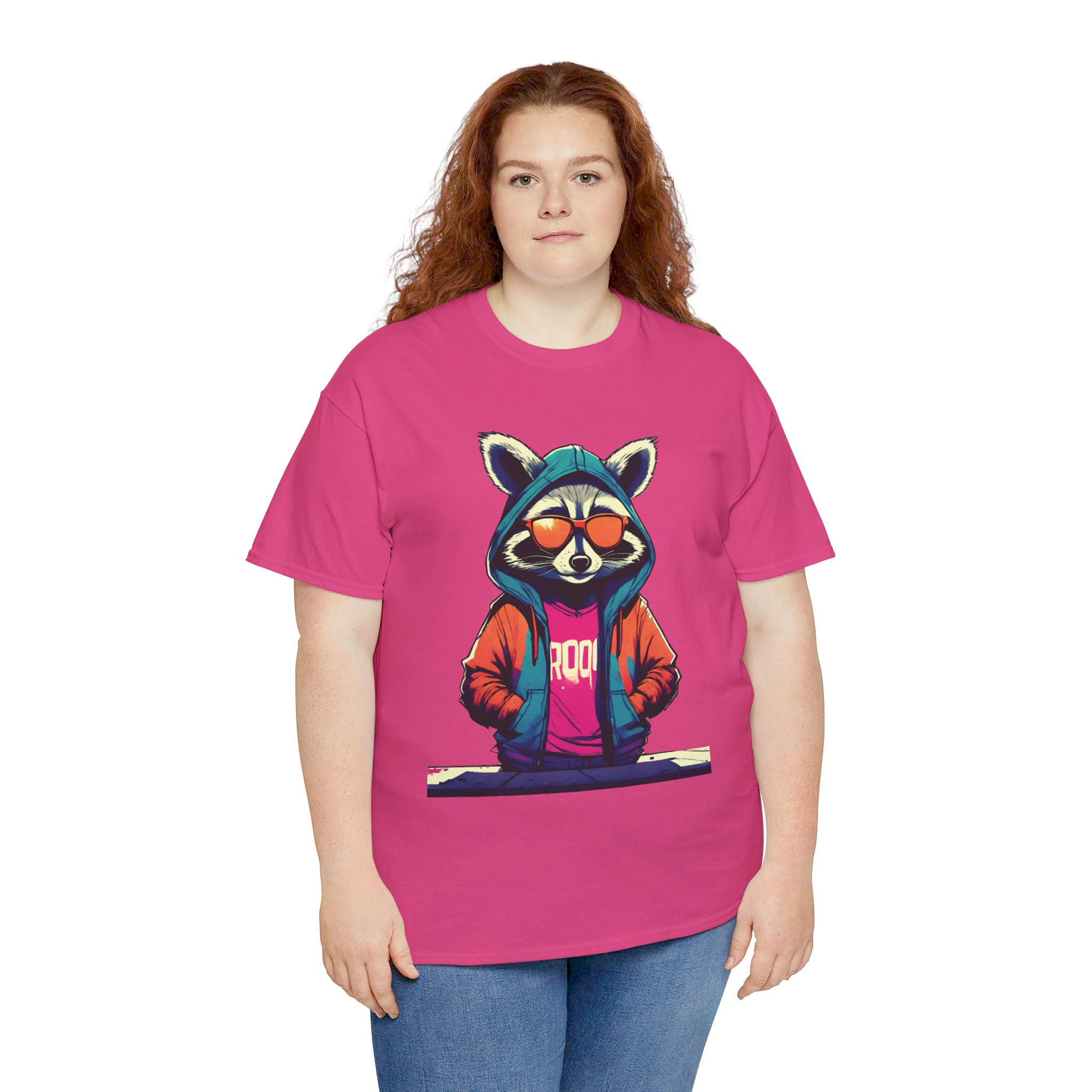 Racoon - Unisex Heavy Cotton Tee - Image 3