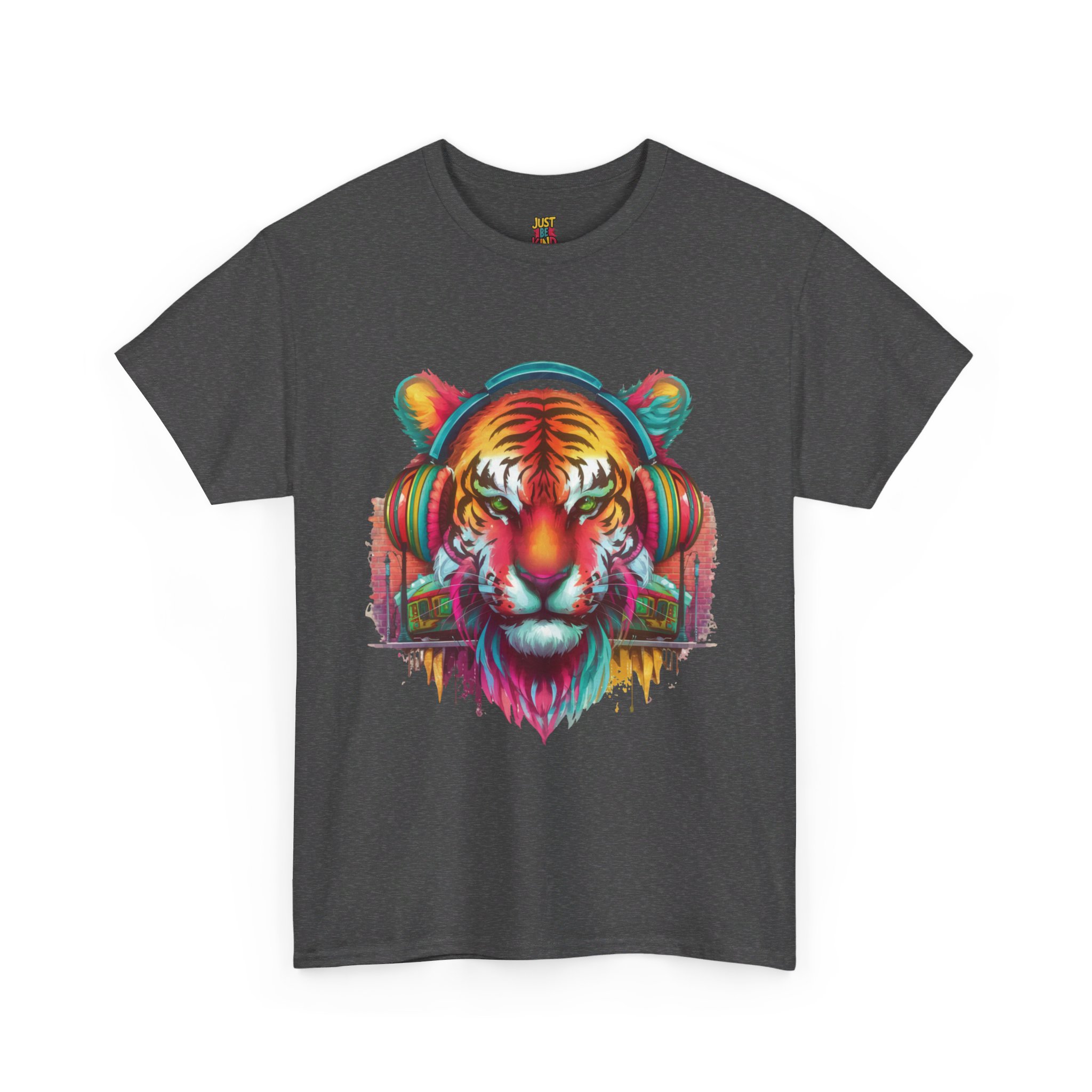 Tiger Headphones - Unisex Heavy Cotton Tee - Image 8