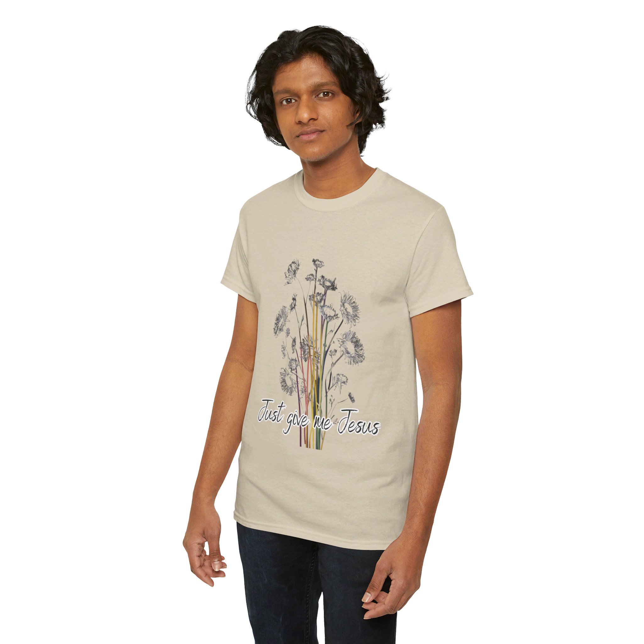 Wildflowers Just Give Me Jesus - Unisex Heavy Cotton Tee - Image 4