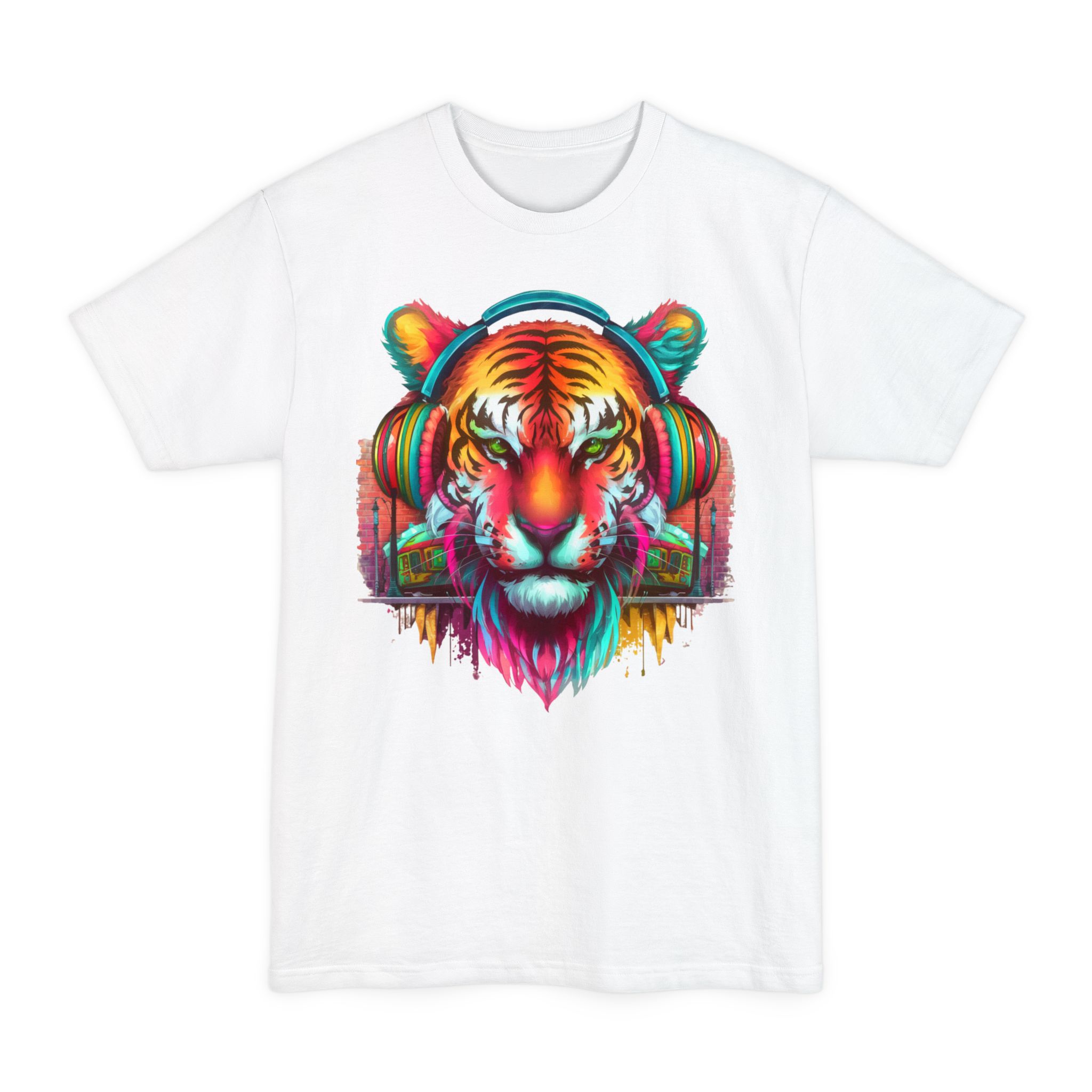 Tiger Headphones - Unisex Tall Beefy-T® T-Shirt - Image 5