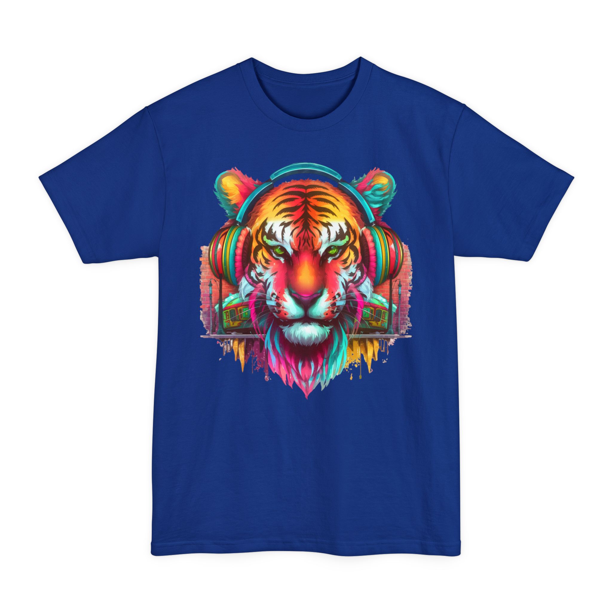 Tiger Headphones - Unisex Tall Beefy-T® T-Shirt - Image 6