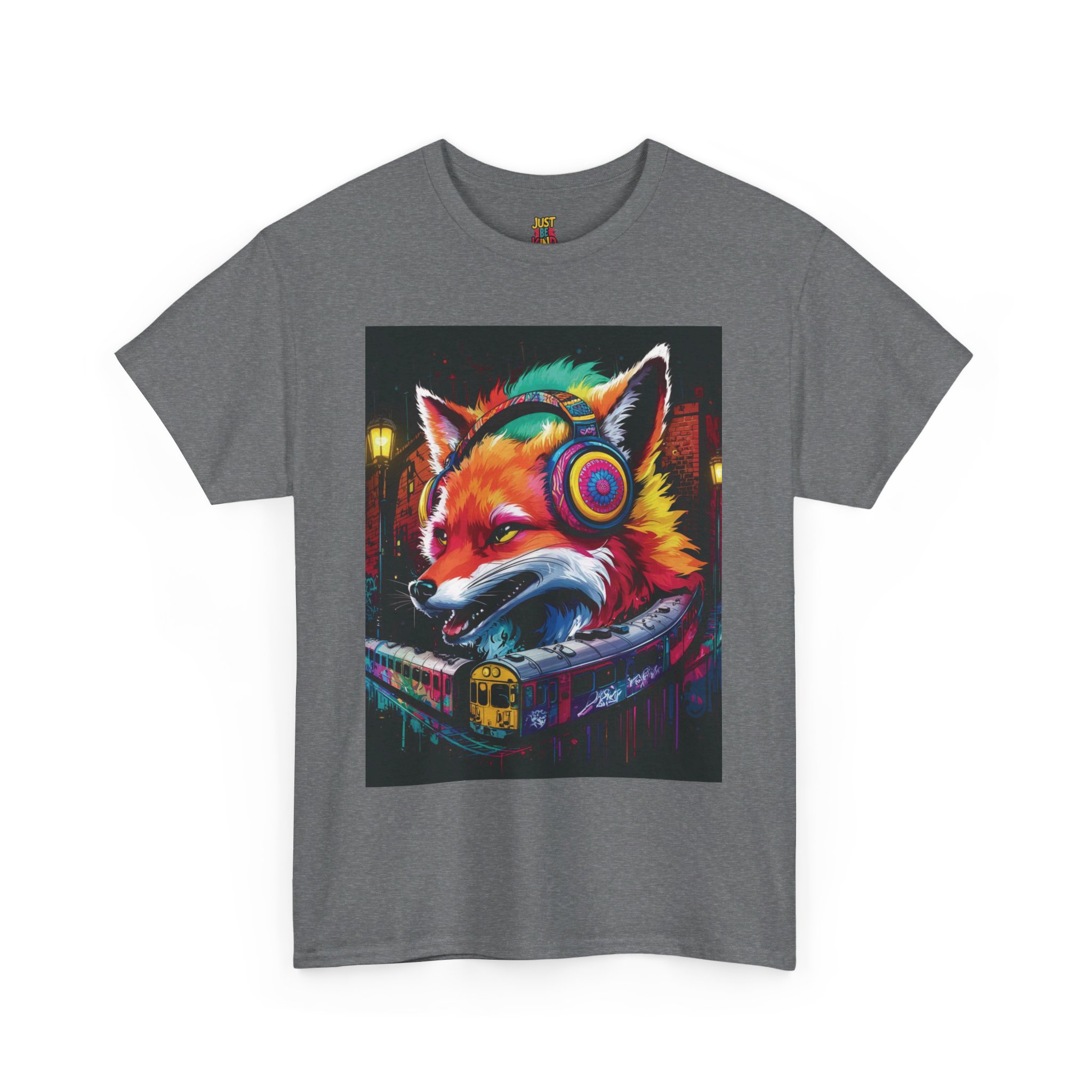Fox Headphones - Unisex Heavy Cotton Tee - Image 9