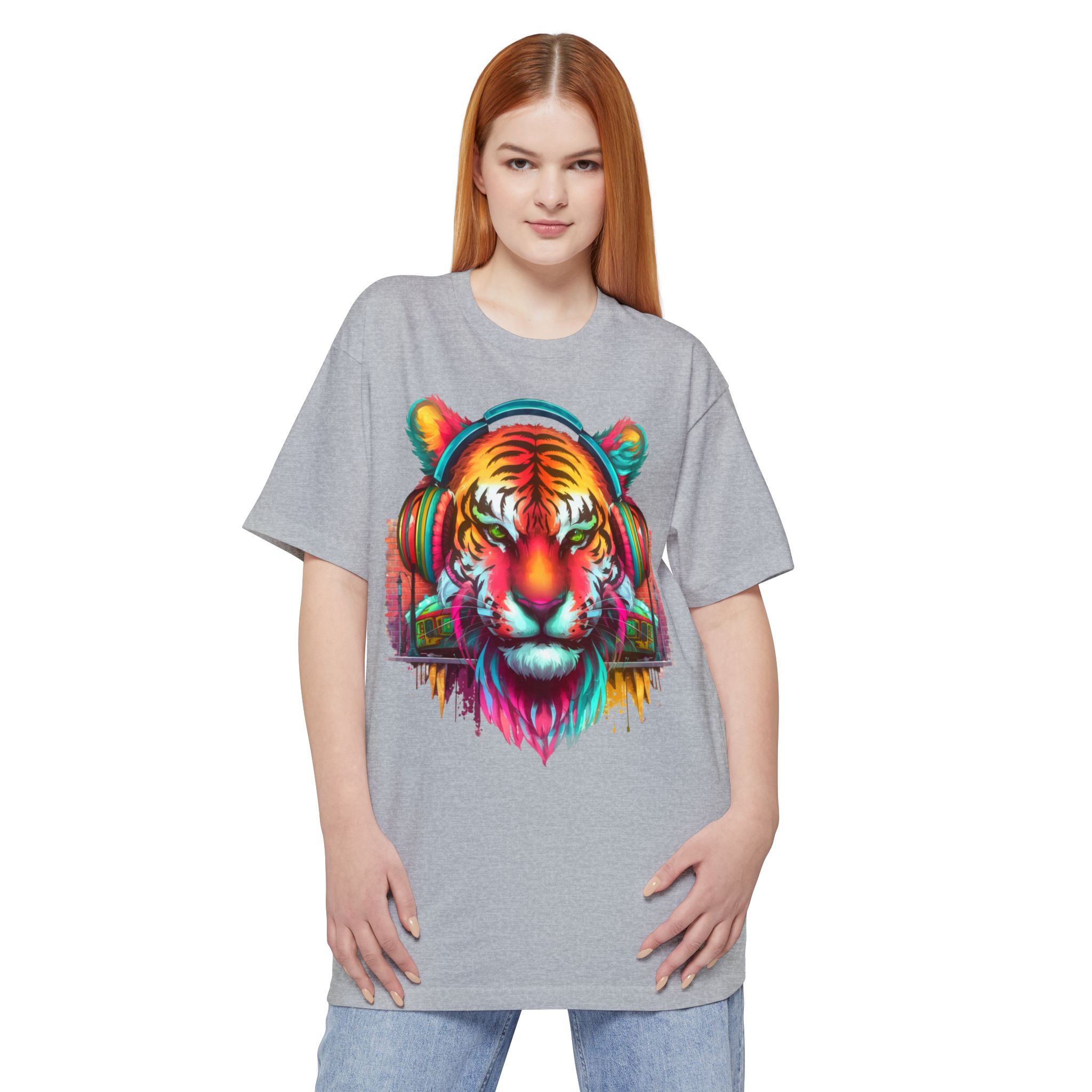 Tiger Headphones - Unisex Tall Beefy-T® T-Shirt - Image 4