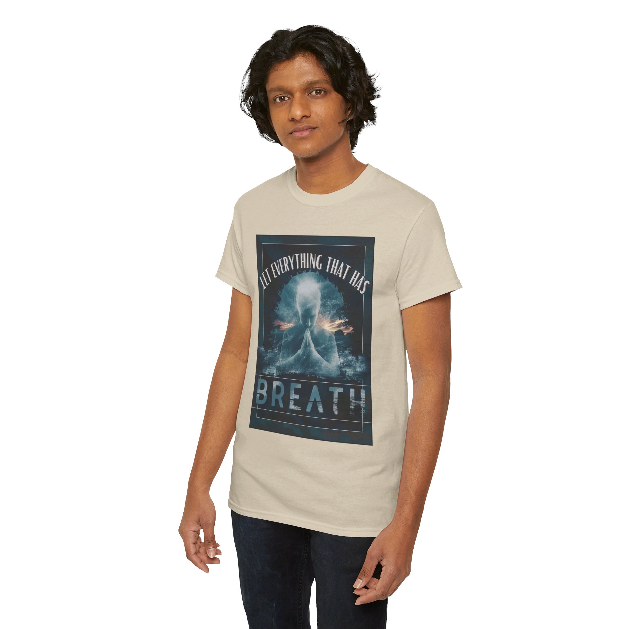 Let Everything That Has Breath (2 sided) - Unisex Heavy Cotton Tee - Image 5