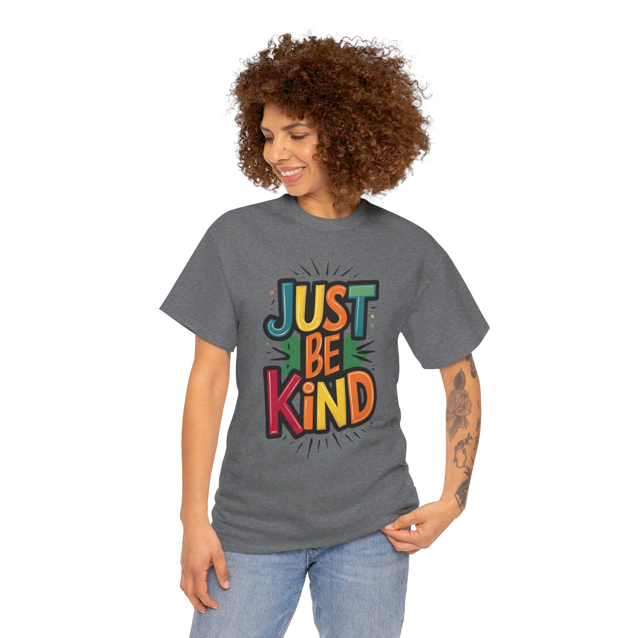 Just Be Kind - Unisex Heavy Cotton Tee - Image 3