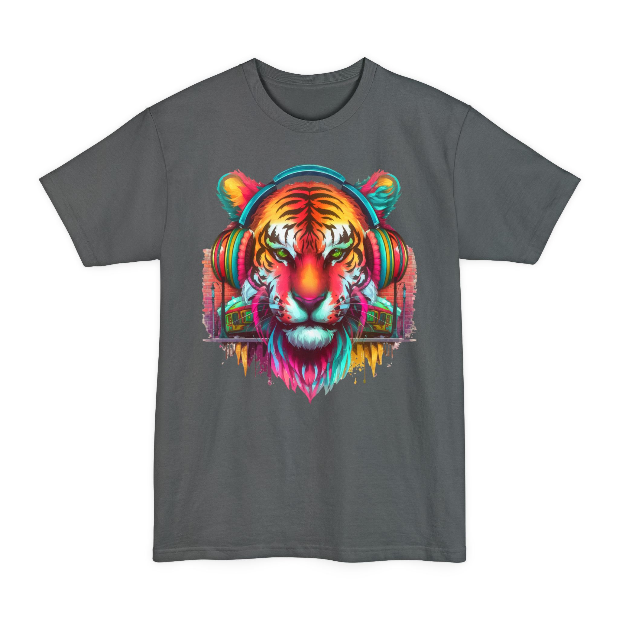 Tiger Headphones - Unisex Tall Beefy-T® T-Shirt - Image 8