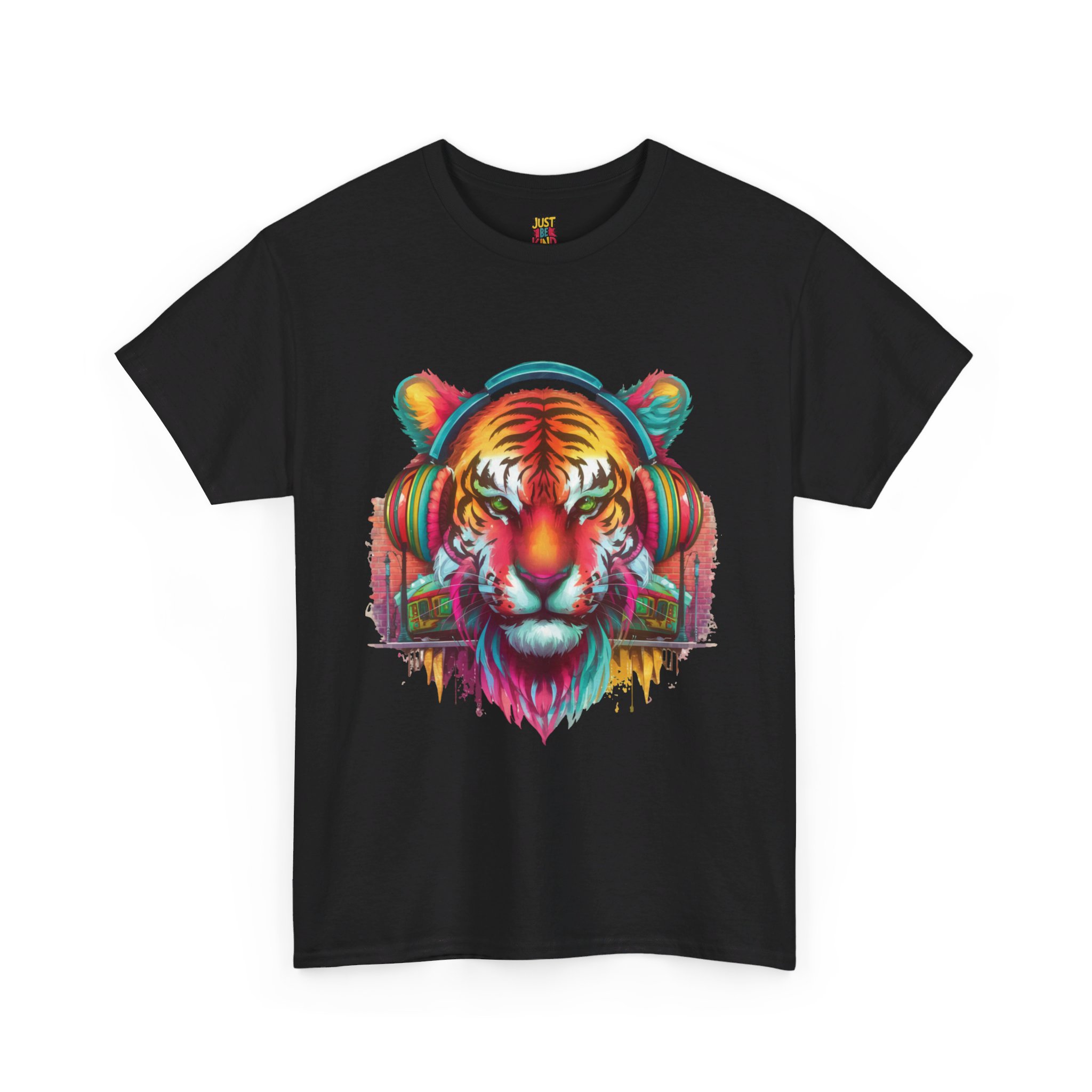 Tiger Headphones - Unisex Heavy Cotton Tee - Image 6
