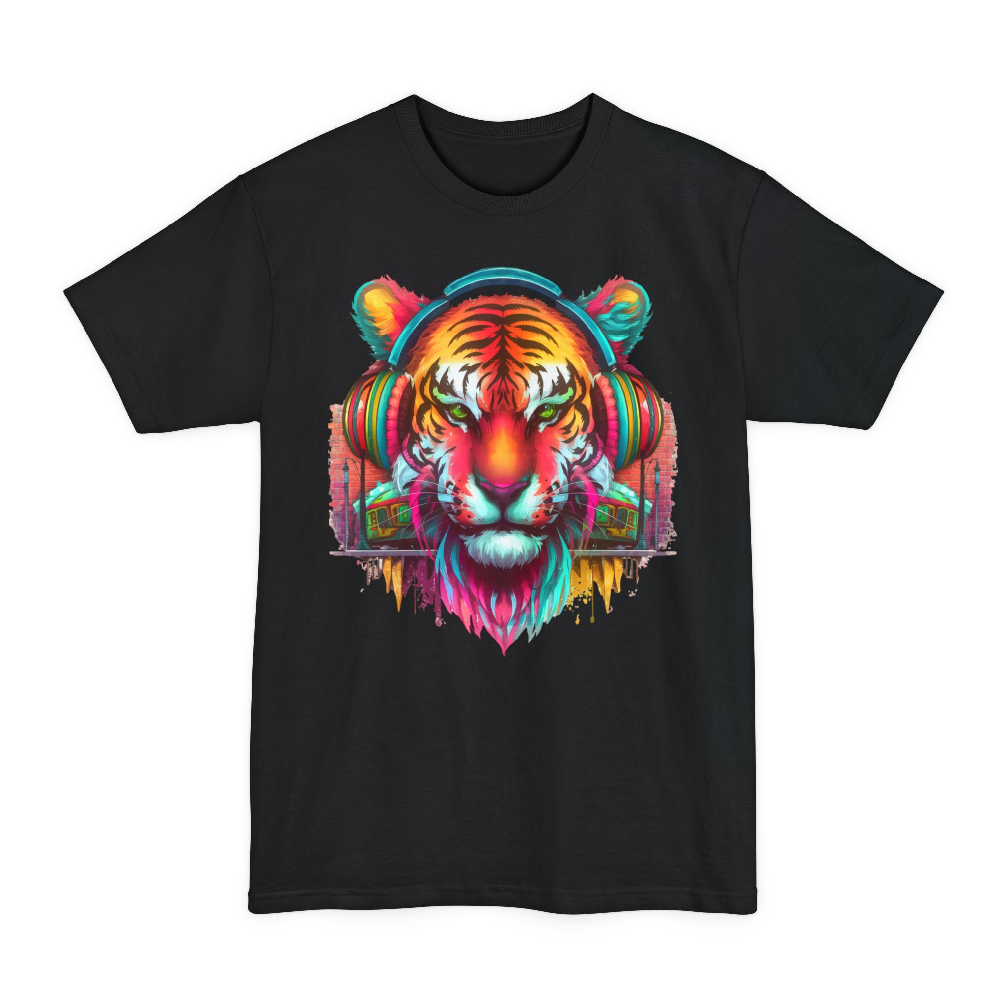 Tiger Headphones - Unisex Tall Beefy-T® T-Shirt - Image 7