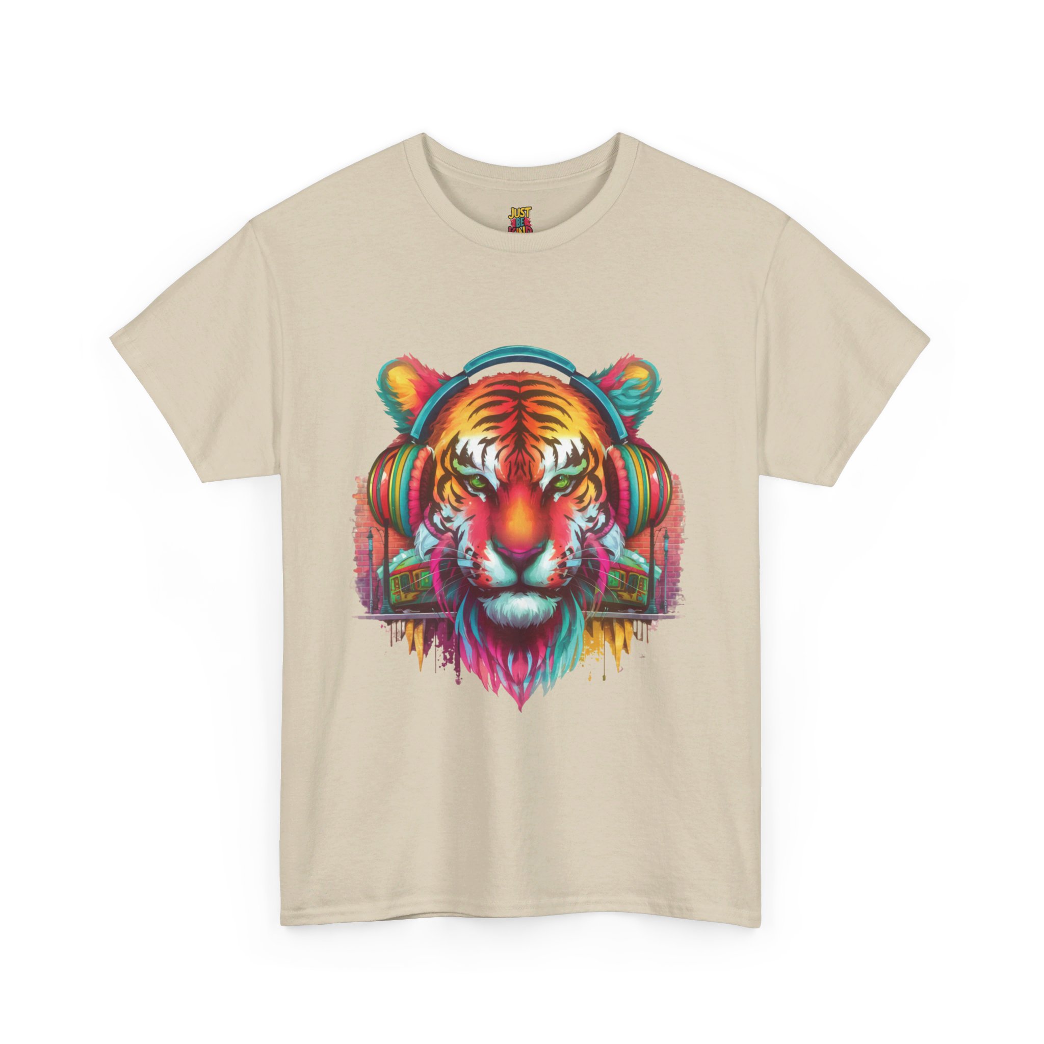 Tiger Headphones - Unisex Heavy Cotton Tee - Image 7