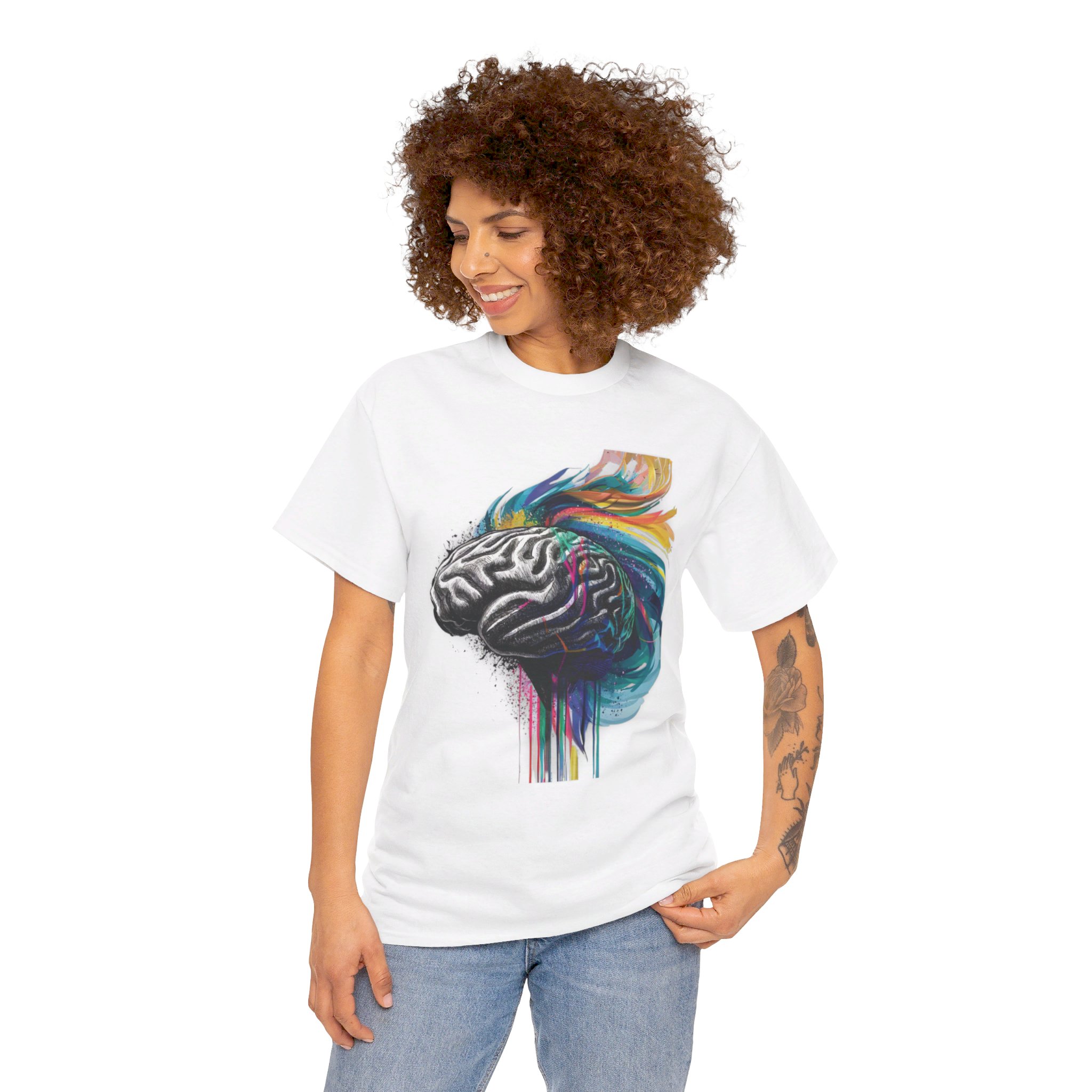Brain Waves - Unisex Heavy Cotton Tee - Image 3