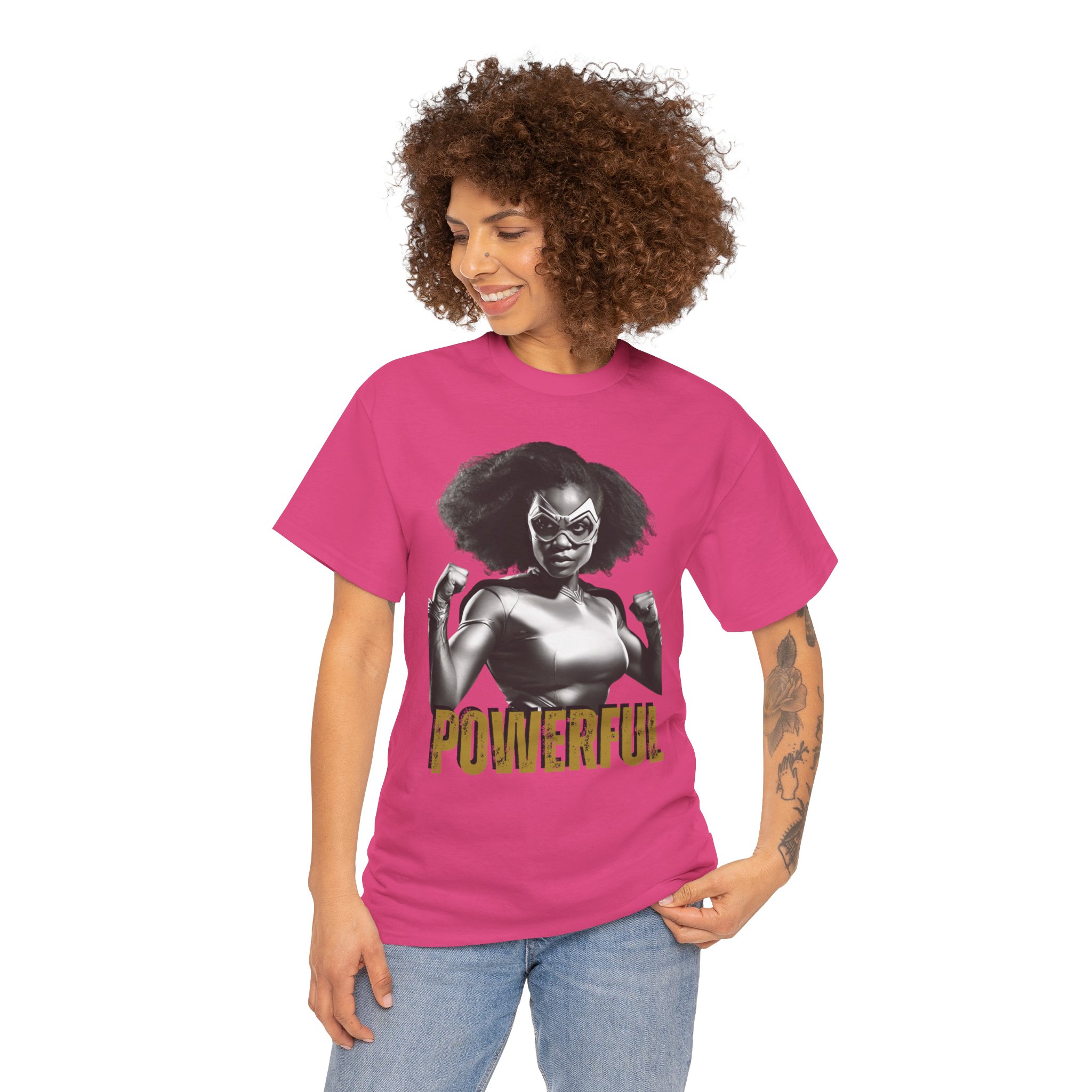 Powerful Super Hero - Unisex Heavy Cotton Tee - Image 3