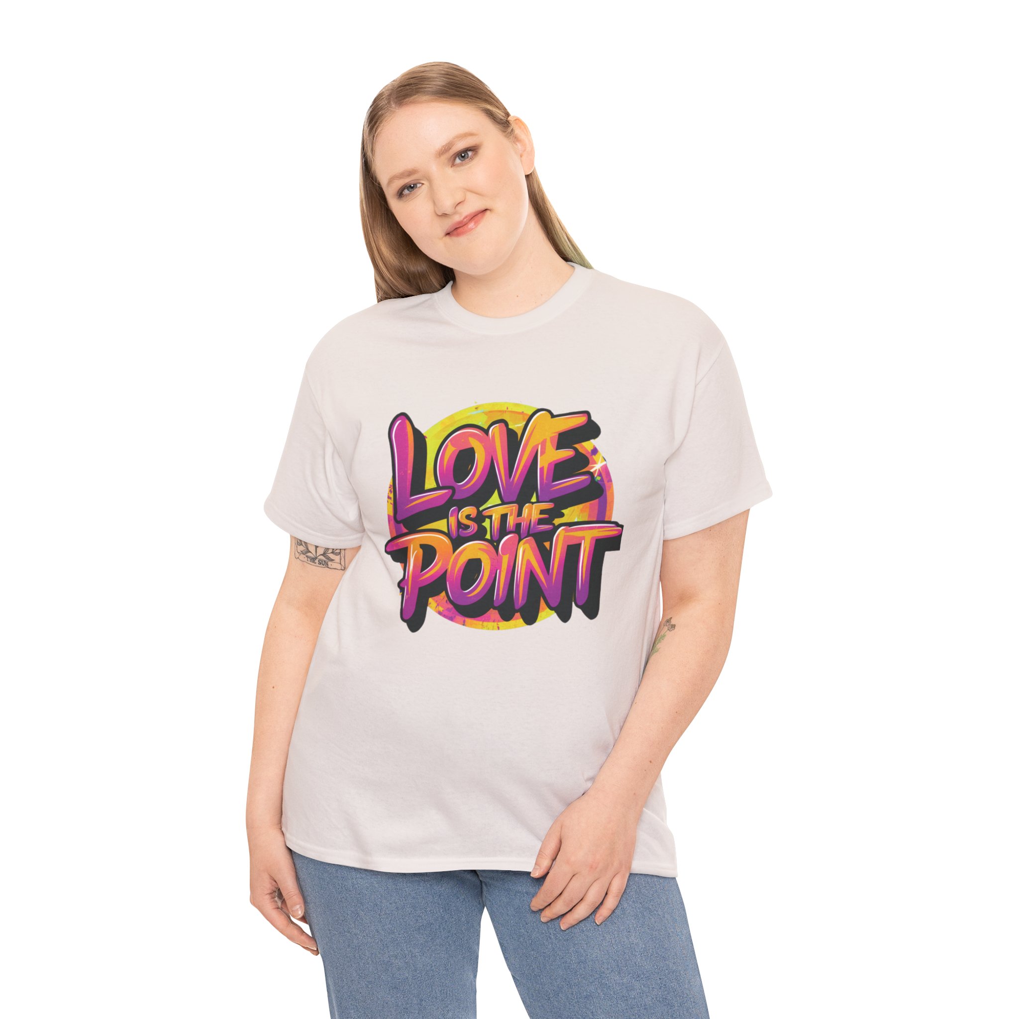 Love is the Point- Unisex Heavy Cotton Tee - Image 3
