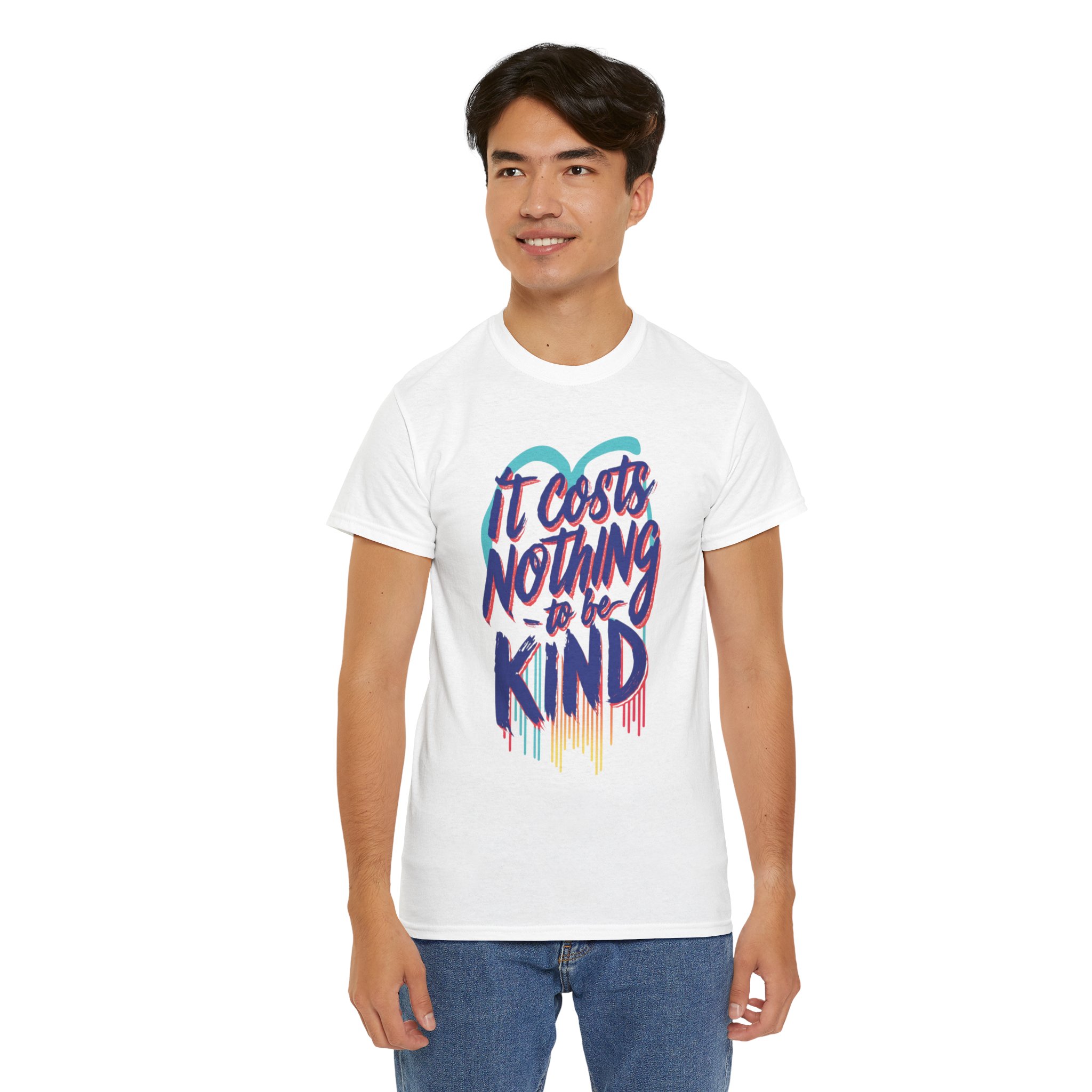 It Costs Nothing to Be Kind - Unisex Heavy Cotton Tee - Image 4